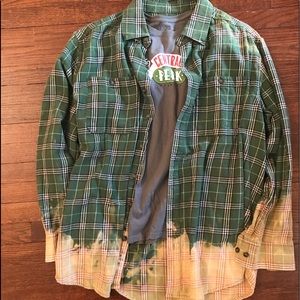 Bleach dipped flannel shirt